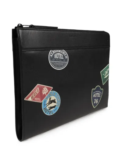 Paul Smith Hotel-patch Leather Document Case In Blue