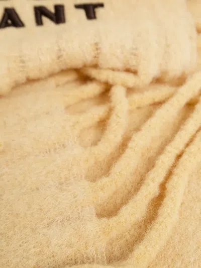 Isabel Marant Firny Fringed Embroidered Alpaca-blend Scarf In Neutral