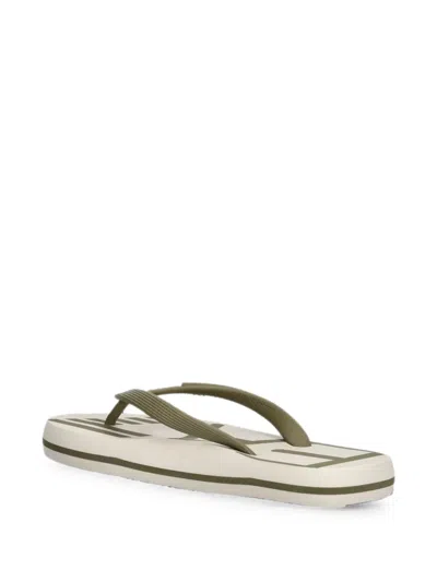 Ea7 Logo-lettering Flip-flops In Neutral