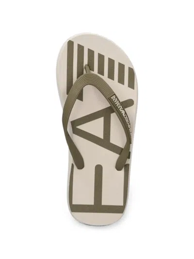 Ea7 Logo-lettering Flip-flops In Neutral