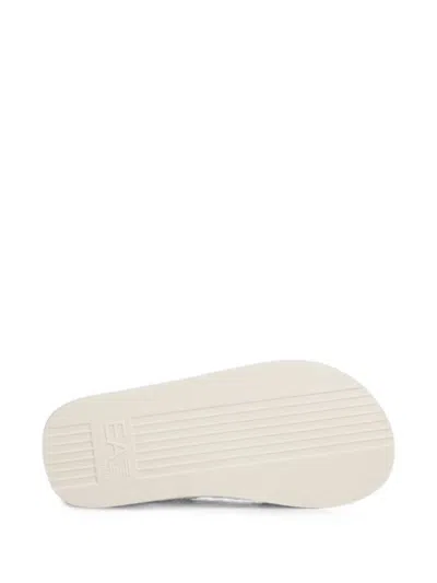 Ea7 Logo-lettering Flip-flops In Neutral
