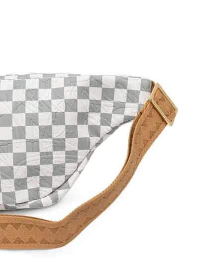 Sprayground Check-pattern Embossed-logo Belt Bag In White