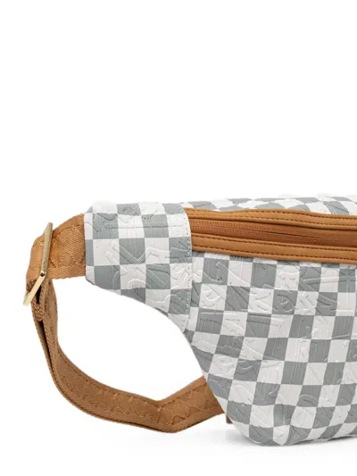 Sprayground Check-pattern Embossed-logo Belt Bag In White