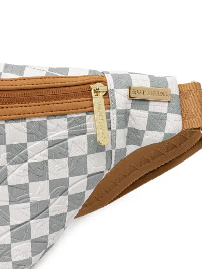 Sprayground Check-pattern Embossed-logo Belt Bag In White