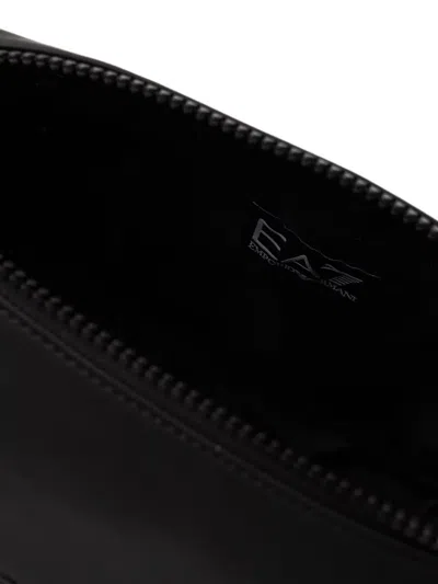 Ea7 Logo-embossed Make-up Bag In Black
