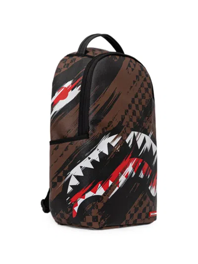 Sprayground Shark-print Checkered Backpack In Multi