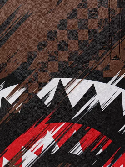 Sprayground Shark-print Checkered Backpack In Multi