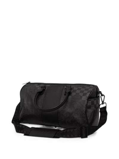 Sprayground Check-pattern Logo-patch Holdall In Black