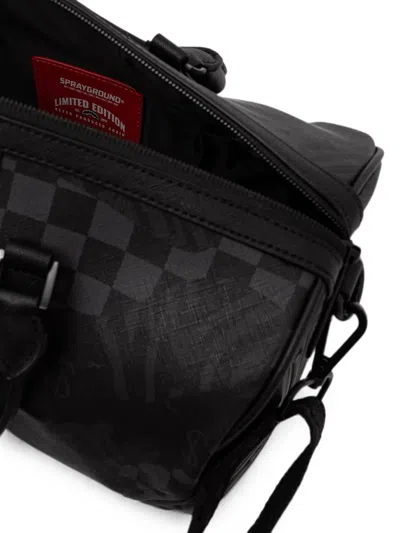 Sprayground Check-pattern Logo-patch Holdall In Black