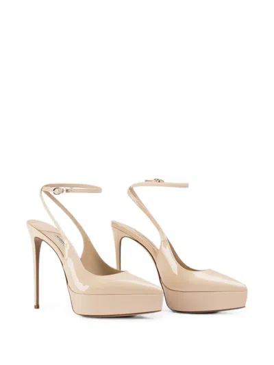 Le Silla Uma Platform Slingback Pumps In Neutral