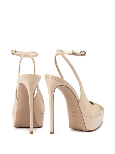 Le Silla Uma Platform Slingback Pumps In Neutral