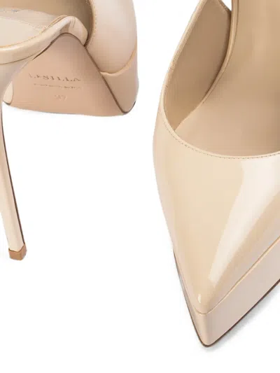 Le Silla Uma Platform Slingback Pumps In Neutral