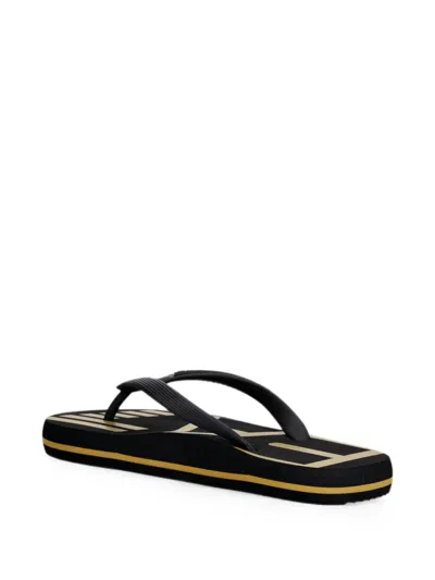 Ea7 Logo-print Flip-flops In Black