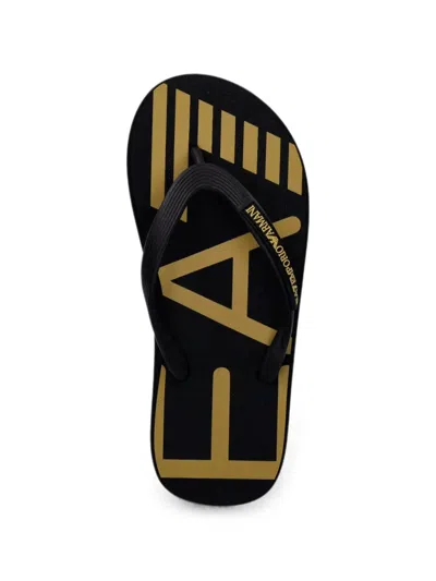 Ea7 Logo-print Flip-flops In Black