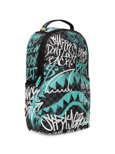 Sprayground Shark Graffiti-print Backpack In Multi