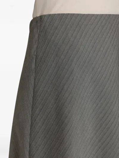 Alberta Ferretti Diagonal-pattern Maxi Skirt In Gray