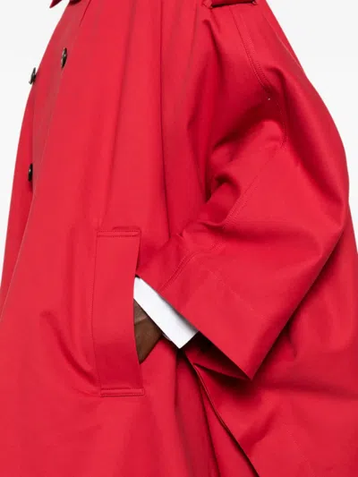 Rohe Double-breasted Asymmetric-hem Coat In Red