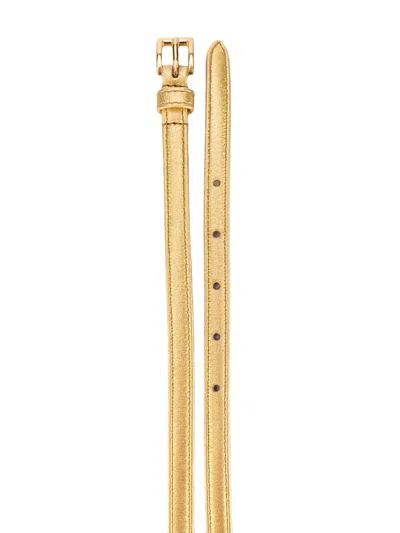 Prada Thin Belt In Gold