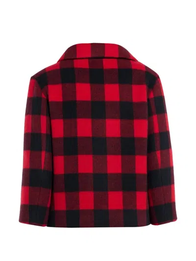 N°21 Check-pattern Patch-pocket Jacket In Red