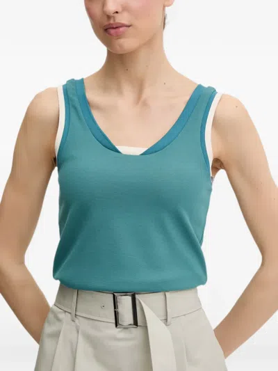 Ea7 Layered-effect Top In Blue