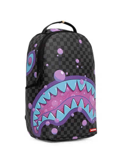 Sprayground Check-pattern Shark-mouth Backpack In Black