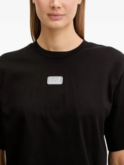 Ea7 Logo-patch T-shirt In Black