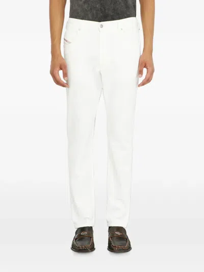 Diesel White Slim Solid Jeans In White