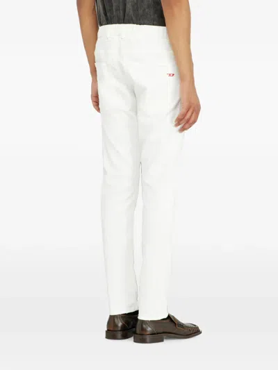 Diesel White Slim Solid Jeans In White