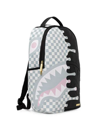 Sprayground Shadow Drips Check-pattern Backpack In Black
