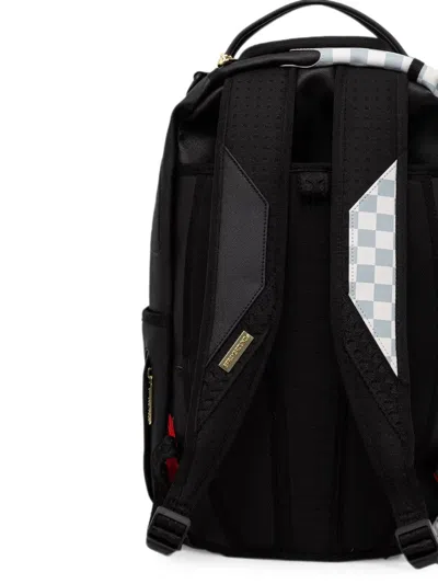 Sprayground Shadow Drips Check-pattern Backpack In Black