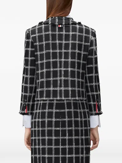 Thom Browne Patterned Blazer In Black