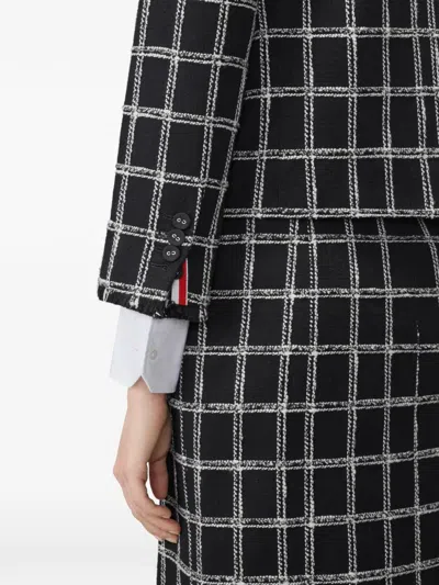 Thom Browne Patterned Blazer In Black