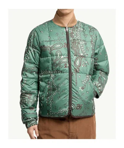 Moncler Printed Polyester Reversible Chalvron Down Jacket In Green