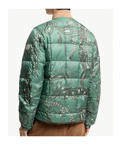 Moncler Printed Polyester Reversible Chalvron Down Jacket In Green
