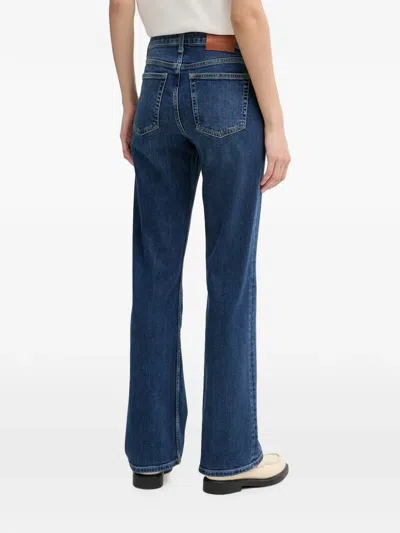Gant Logo-patch Flared Jeans In Blue