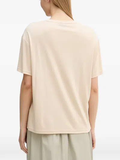 Ea7 Logo-plaque T-shirt In Neutral