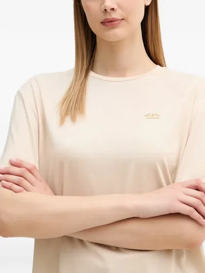 Ea7 Logo-plaque T-shirt In Neutral