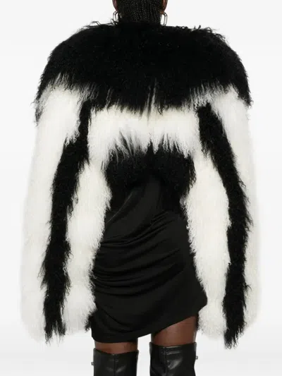 Attico Patterned Shearling Jacket In Multi