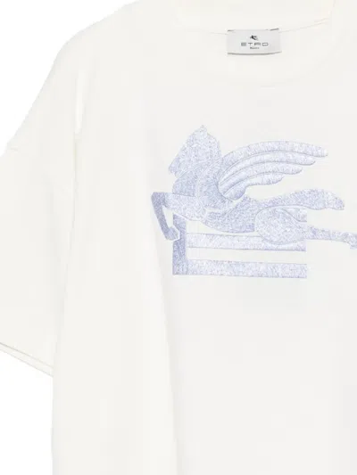 Etro Pegasus-embroidered T-shirt In White