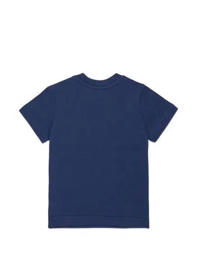 Diesel Logo-print Press-stud T-shirt In Blue