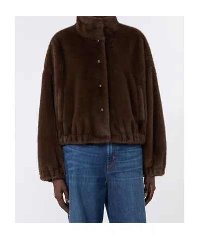 Weekend Max Mara Anemone Cropped Jacket In Brown