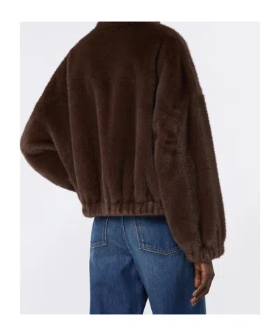 Weekend Max Mara Anemone Cropped Jacket In Brown