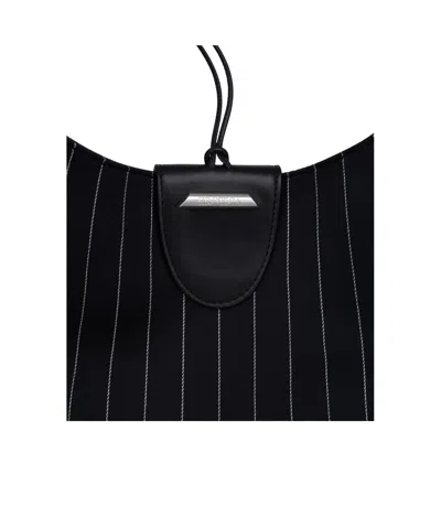 Dondup Large Pinstripe-pattern Shoulder Bag In Black