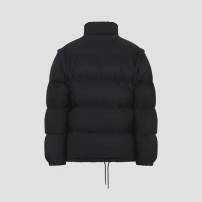Prada Padded Jacket High Collar Elasticated Cuffs In Black