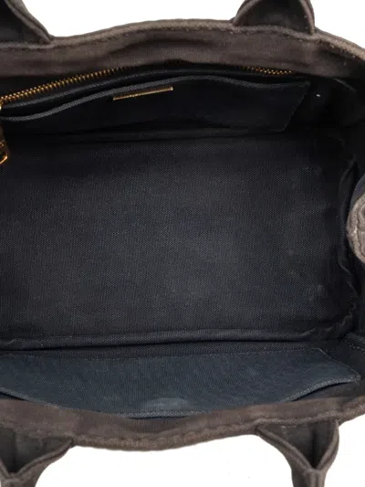 Pre-owned Prada 2013-2026 Small Canvas Canapa Logo Satchel In Black