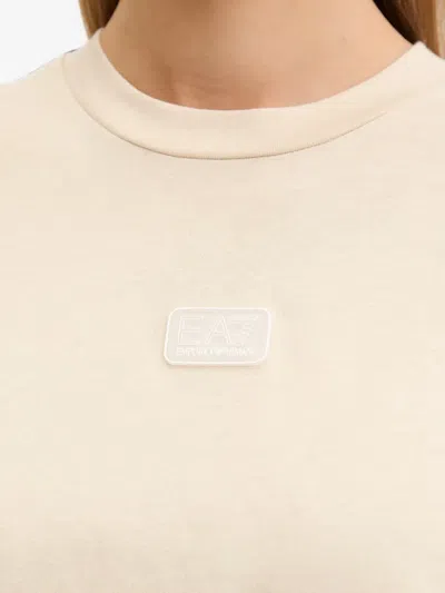 Ea7 Logo-patch T-shirt In Neutral