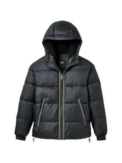 Ugg Braid Padded Jacket In Blue