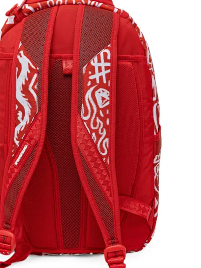 Sprayground Graffiti-print Shark Backpack In Red