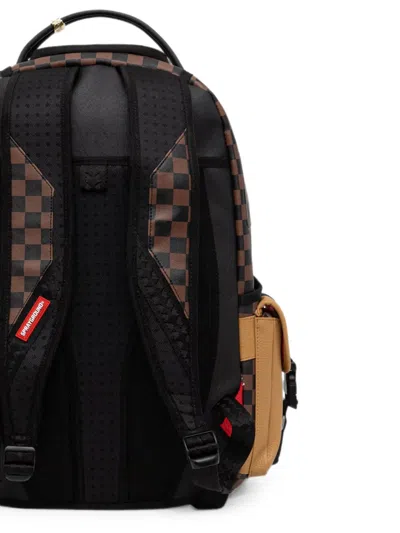 Sprayground Check-pattern Buckle-detail Backpack In Brown