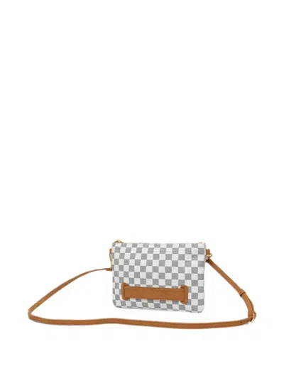 Sprayground Check-pattern Embossed Shoulder Bag In Gray